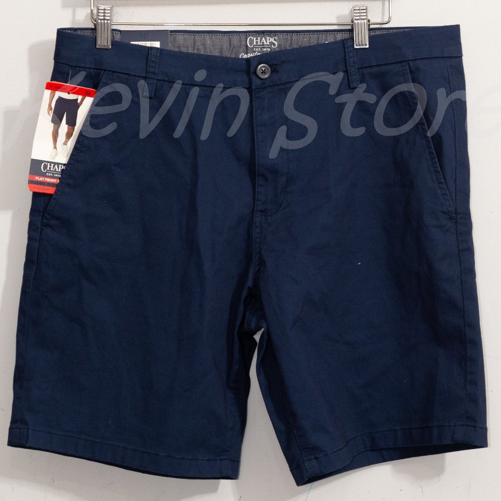 NAVY NWT Men flat front short CHAPS - Picture 2 of 8